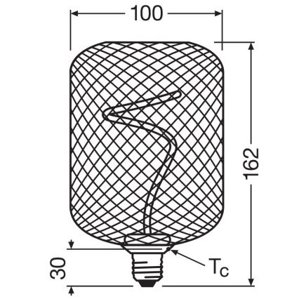 LED Stmívatelná žárovka DECOR FILAMENT E27/3,5W/230V 1800K černá - Osram