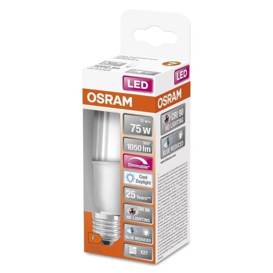 LED Stmívatelná žárovka E27/11W/230V 6500K CRI 90 - Osram