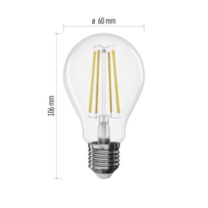 LED Stmívatelná žárovka FILAMENT A60 E27/7,5W/230V 2700K