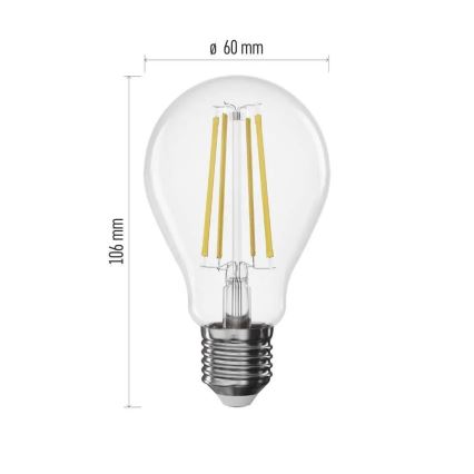 LED Stmívatelná žárovka FILAMENT A60 E27/7,5W/230V 4000K