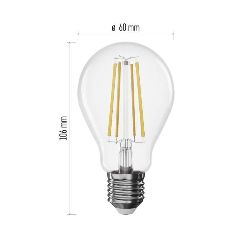 LED Stmívatelná žárovka FILAMENT A60 E27/7,5W/230V 4000K