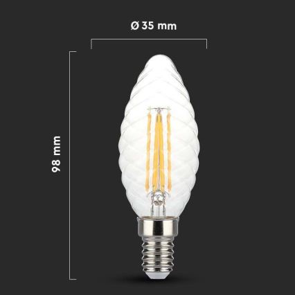 LED Stmívatelná žárovka FILAMENT E14/4W/230V 3000K