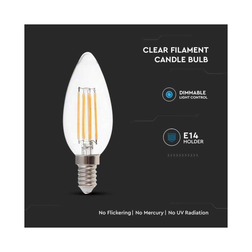 LED Stmívatelná žárovka FILAMENT E14/4W/230V 3000K