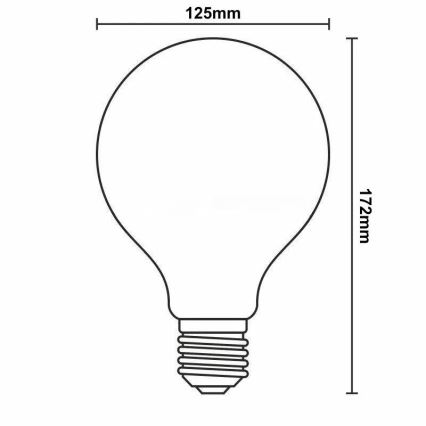 LED Stmívatelná žárovka FILAMENT G125 E27/12W/230V 2000K