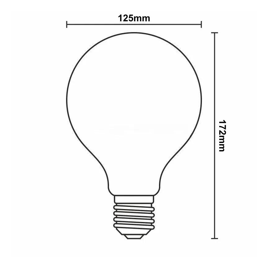 LED Stmívatelná žárovka FILAMENT G125 E27/12W/230V 2000K