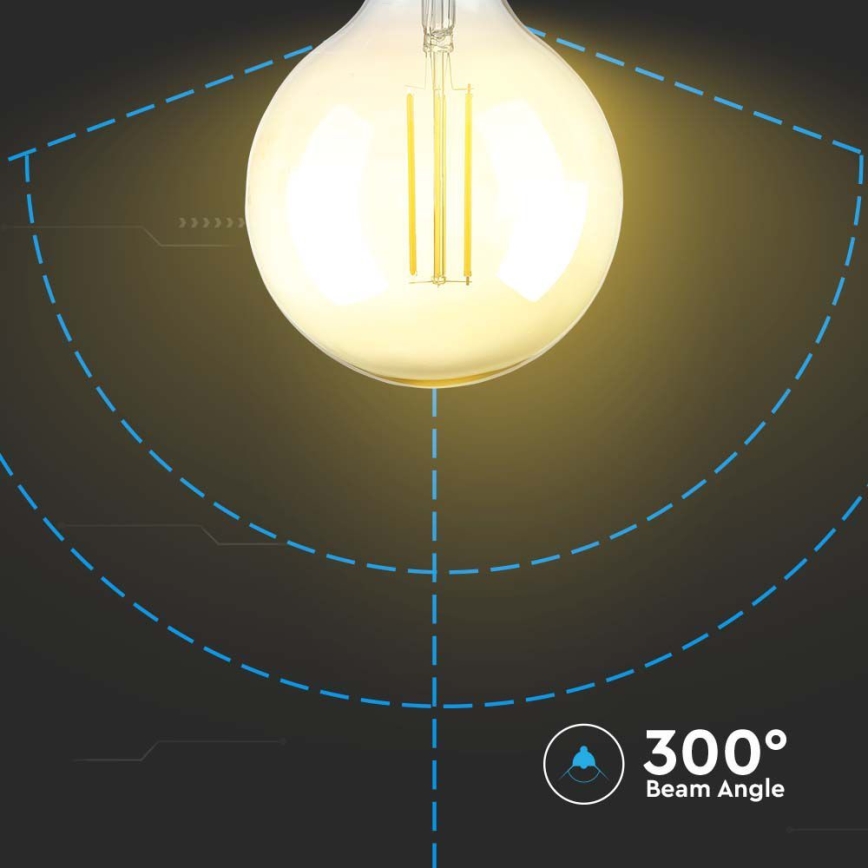LED Stmívatelná žárovka FILAMENT G125 E27/8W/230V 2200K