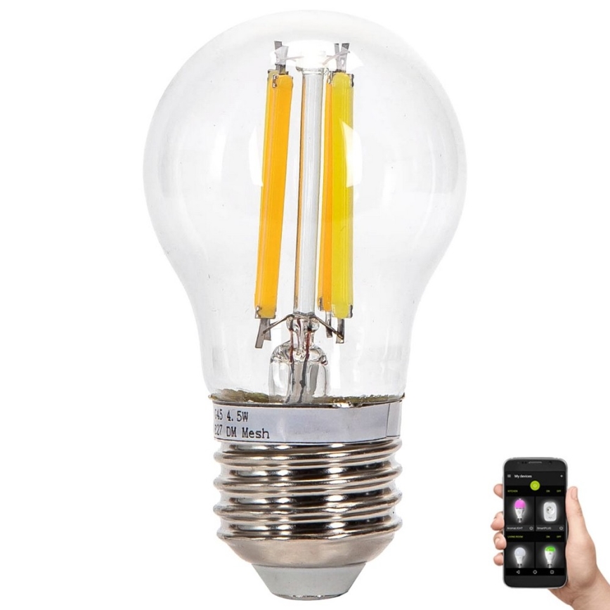 LED Stmívatelná žárovka FILAMENT MESH Smart G45 E27/4,5W/230V 2700-6500K - Aigostar