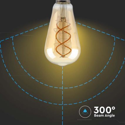 LED Stmívatelná žárovka FILAMENT ST64 E27/4,8W/230V 1800K