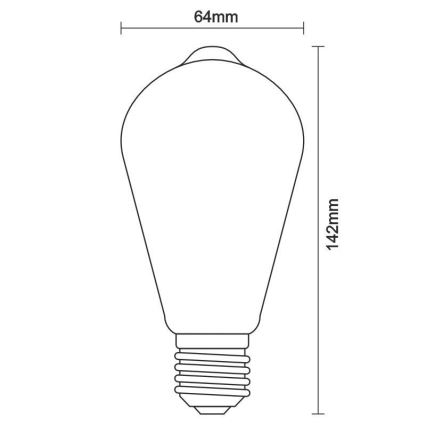 LED Stmívatelná žárovka FILAMENT VINTAGE ST64 E27/12W/230V 2000K