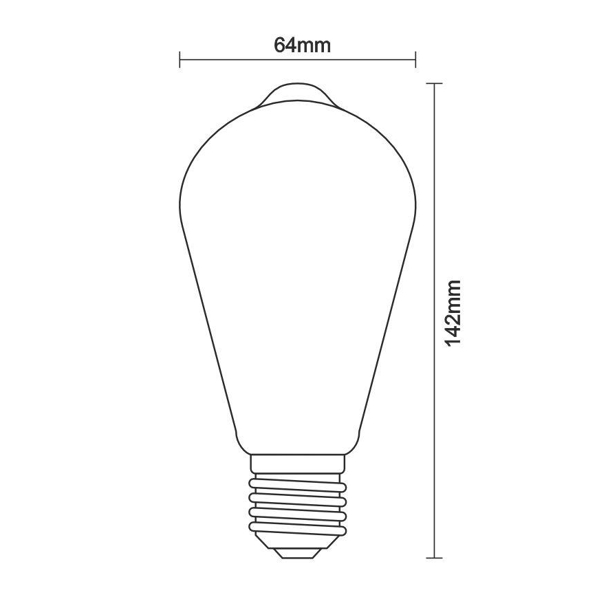 LED Stmívatelná žárovka FILAMENT VINTAGE ST64 E27/12W/230V 2000K
