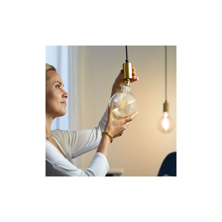 LED Stmívatelná žárovka FILAMENT G125 E27/7W/230V 2700-6500K CRI 90 Wi-Fi - WiZ