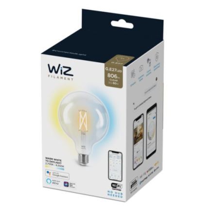 LED Stmívatelná žárovka FILAMENT G125 E27/7W/230V 2700-6500K CRI 90 Wi-Fi - WiZ