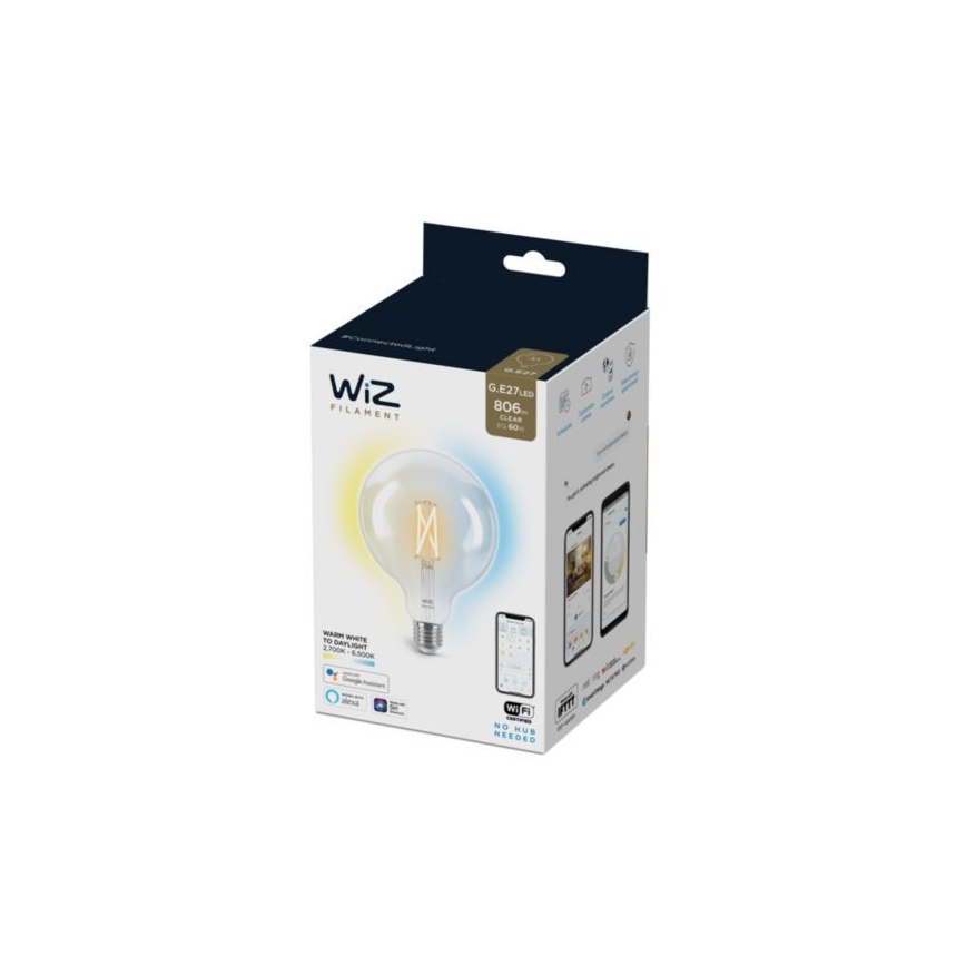 LED Stmívatelná žárovka FILAMENT G125 E27/7W/230V 2700-6500K CRI 90 Wi-Fi - WiZ