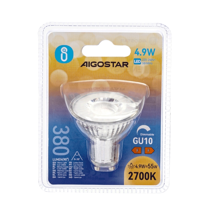 LED Stmívatelná žárovka GU10/4,9W/230V 2700K - Aigostar