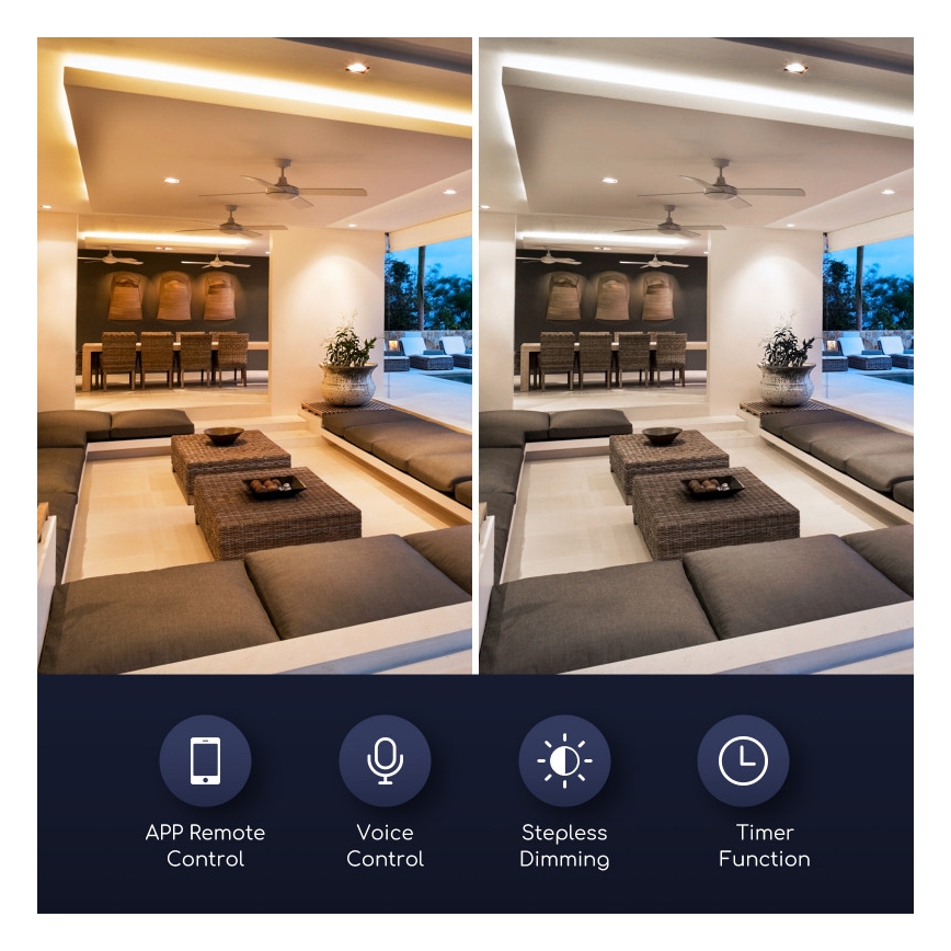 LED Stmívatelná žárovka GU10/7W/230V 3000-6500K Wi-Fi - Aigostar