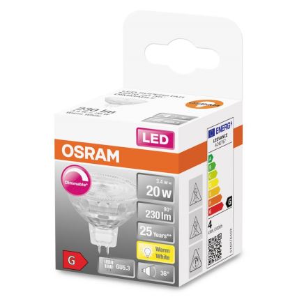 LED Stmívatelná žárovka GU5,3/3,4W/230V 2700K CRI 90 - Osram