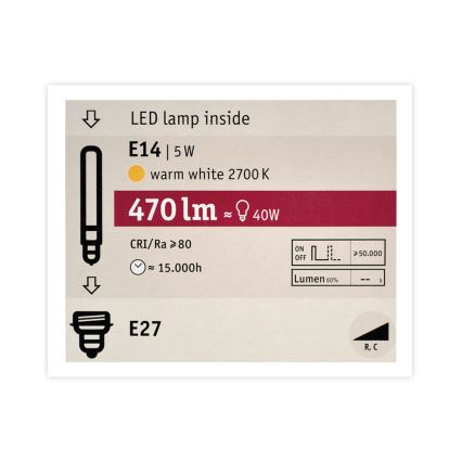 LED Stmívatelná žárovka MOSAIC G125 E27/5W/230V 2700K - Paulmann 28747