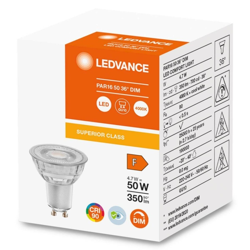 LED Stmívatelná žárovka PAR16 GU10/4,7W/230V 4000K 36° CRI 90 - Osram