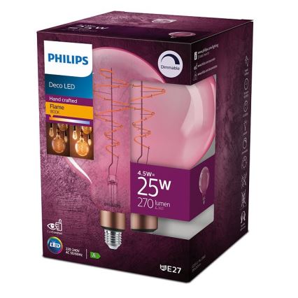 LED Stmívatelná žárovka Philips DECO G200 E27/4,5W/230V 1800K