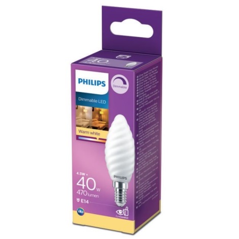 LED Stmívatelná žárovka Philips E14/4,5W/230V 2700K