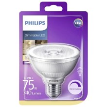 LED Stmívatelná žárovka Philips E27/9,5W/230V 2700K