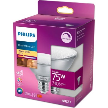 LED Stmívatelná žárovka Philips E27/9,5W/230V 2700K