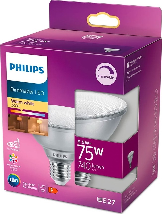 LED Stmívatelná žárovka Philips E27/9,5W/230V 2700K
