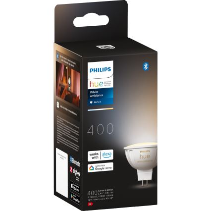 LED Stmívatelná žárovka Philips Hue White Ambiance GU5,3/MR16/5,1W/12V 2200-6500K