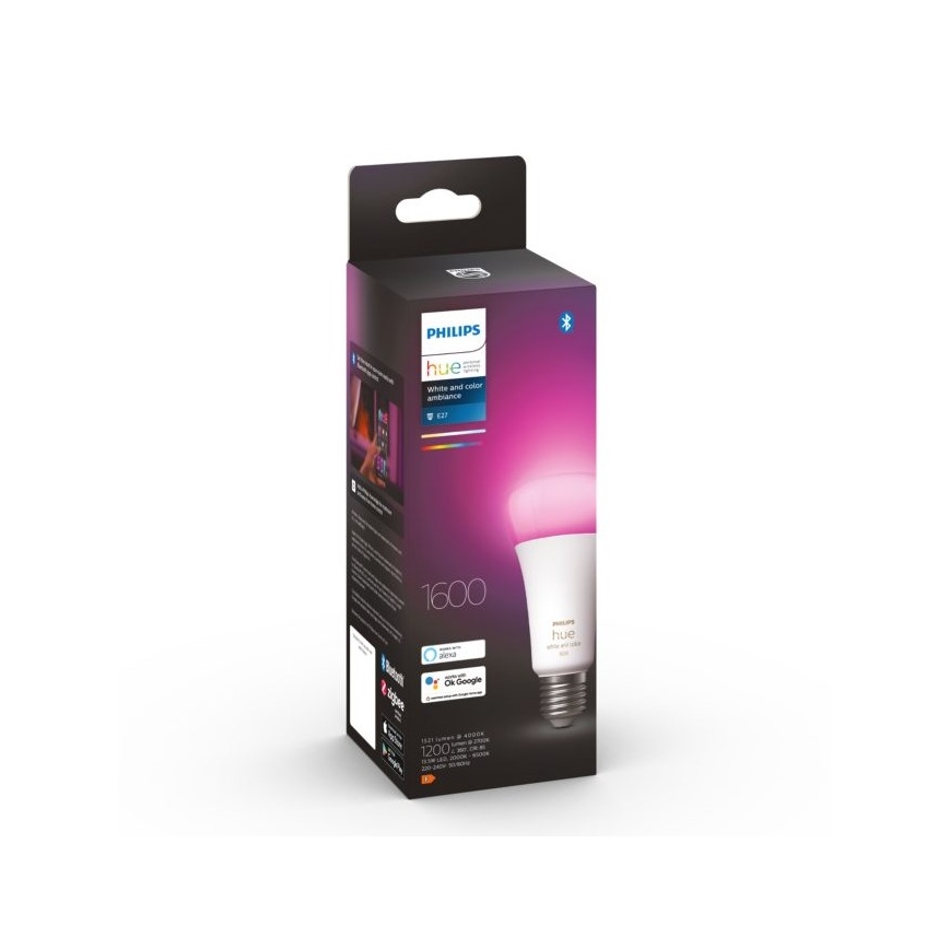 LED Stmívatelná žárovka Philips Hue White And Color Ambiance A67 E27/13,5W/230V 2000-6500K