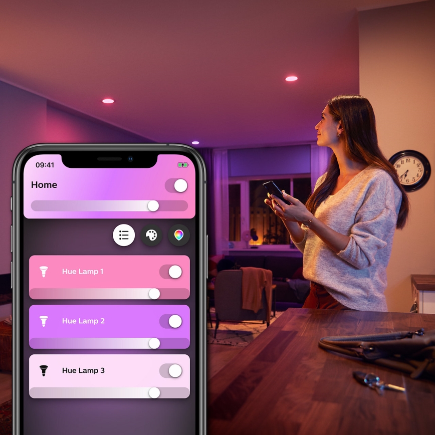 LED Stmívatelná žárovka Philips Hue White And Color Ambiance E27/6,5W/230V 2000-6500K