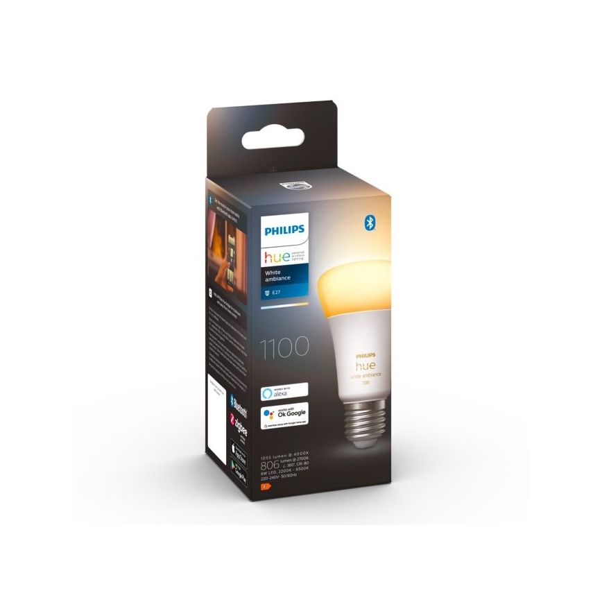 LED Stmívatelná žárovka Philips Hue WHITE AMBIANCE E27/8W/230V 2200-6500K