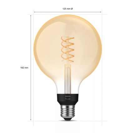 LED Stmívatelná žárovka Philips Hue WHITE FILAMENT G125 E27/7W/230V 2100K