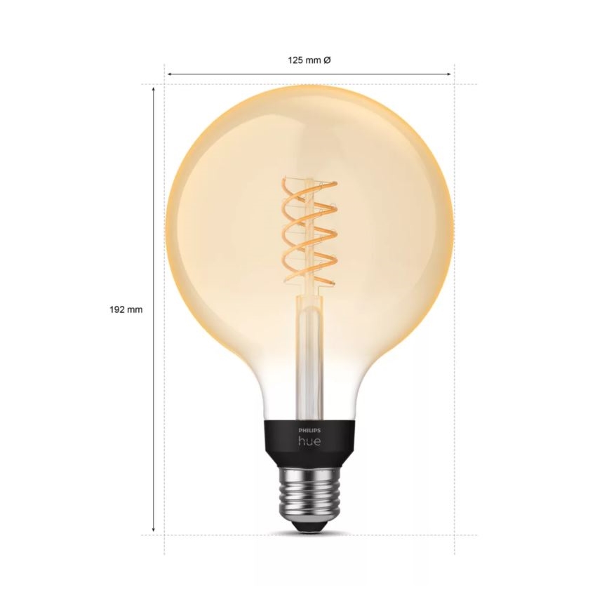 LED Stmívatelná žárovka Philips Hue WHITE FILAMENT G125 E27/7W/230V 2100K