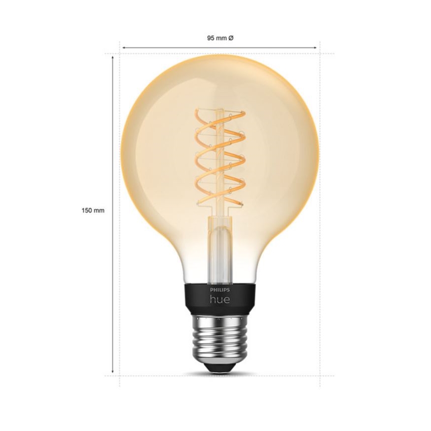 LED Stmívatelná žárovka Philips Hue WHITE FILAMENT G93 E27/7,2W/230V 2100K