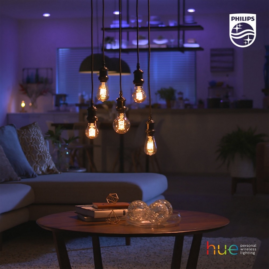 LED Stmívatelná žárovka Philips Hue WHITE FILAMENT G93 E27/7W/230V 2100K