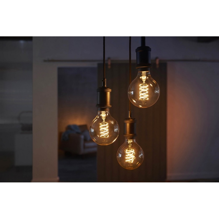 LED Stmívatelná žárovka Philips Hue WHITE FILAMENT G93 E27/7W/230V 2100K