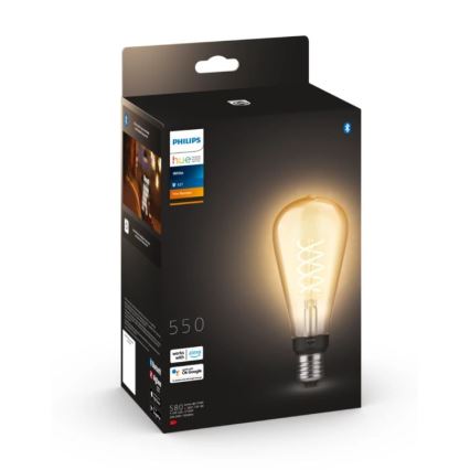 LED Stmívatelná žárovka Philips Hue WHITE FILAMENT ST72 E27/7W/230V 2100K