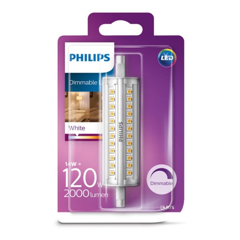 LED Stmívatelná žárovka Philips R7s/14W/230V 3000K 118 mm