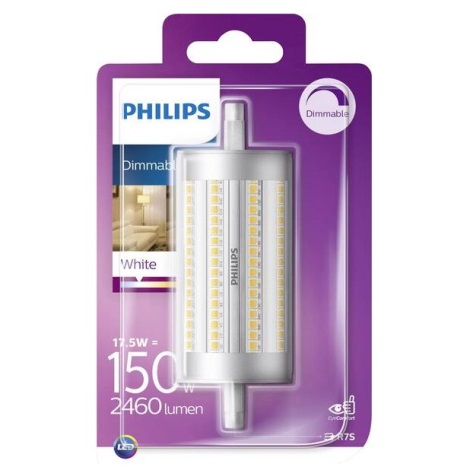LED Stmívatelná žárovka Philips R7s/17,5W/230V 3000K 118 mm