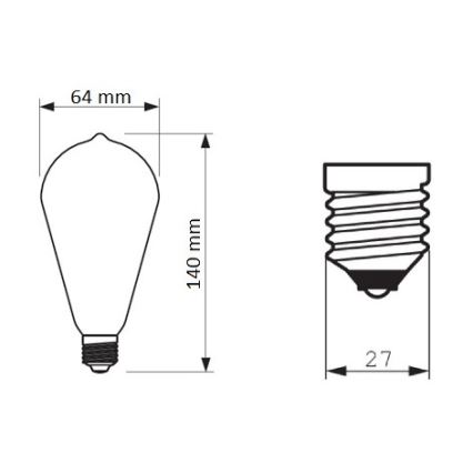 LED Stmívatelná žárovka Philips ST64 E27/8,5W/230V 2200-2700K