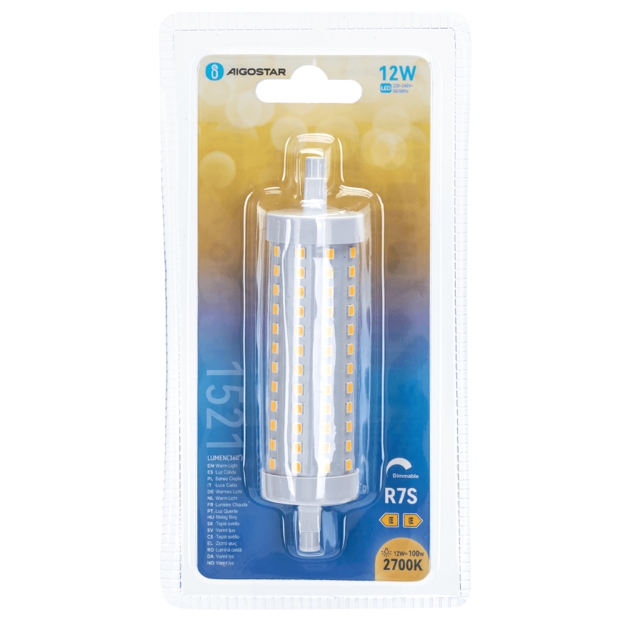 LED Stmívatelná žárovka R7s/12W/230V 2700K - Aigostar