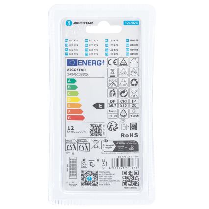 LED Stmívatelná žárovka R7s/12W/230V 2700K - Aigostar
