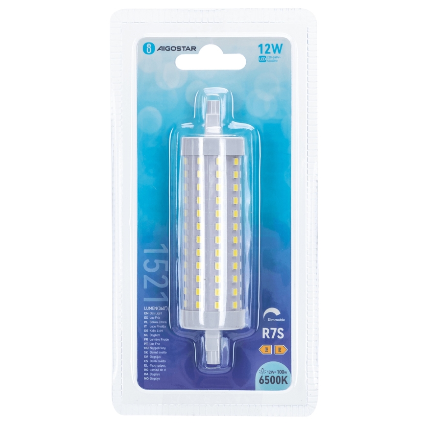 LED Stmívatelná žárovka R7s/12W/230V 6500K - Aigostar