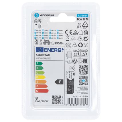 LED Stmívatelná žárovka R7s/8W/230V 2700K - Aigostar