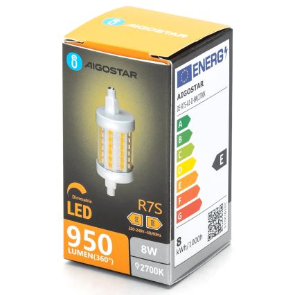 LED Stmívatelná žárovka R7s/8W/230V 2700K - Aigostar