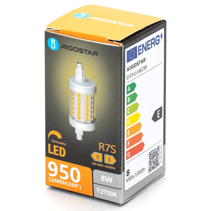 LED Stmívatelná žárovka R7s/8W/230V 2700K - Aigostar