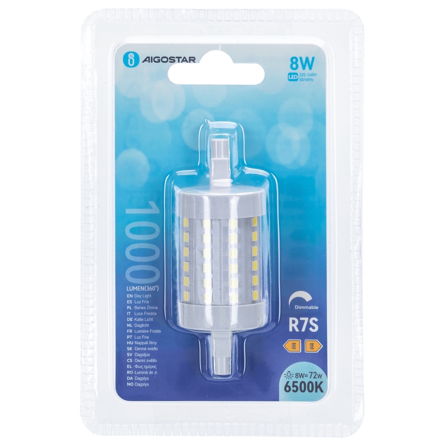 LED Stmívatelná žárovka R7s/8W/230V 6500K - Aigostar