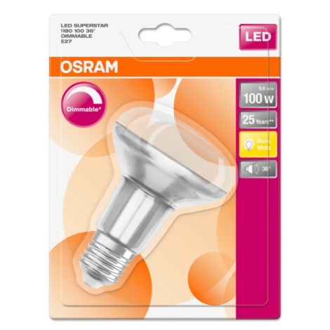 LED Stmívatelná žárovka RETROFIT R80 E27/9,6W/230V 2700K - Osram