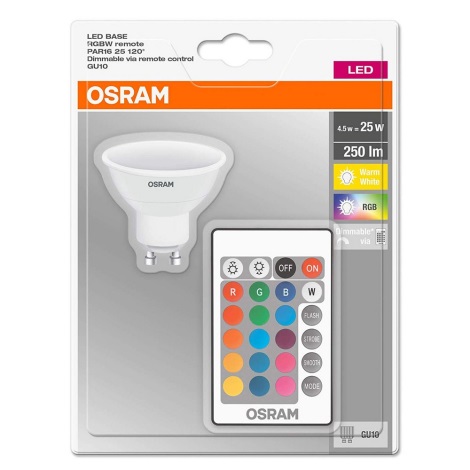 LED Stmívatelná žárovka RGB GU10/4,5W/230V - Osram