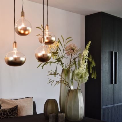 LED Stmívatelná žárovka s vrchlíkem FILAMENT E27/6W/230V 1800K zlatá CRI 90